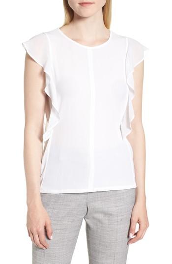 Women's Boss Esvea Ruffled Shell - White