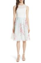 Women's Ted Baker London Soft Blossom Fit & Flare Dress - Beige