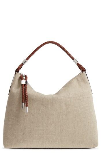 Michael Kors Large Skorpios Linen Hobo - Beige