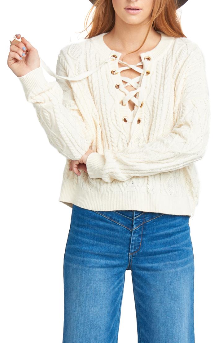 Women's Show Me Your Mumu Snowflake Cable Knit Sweater