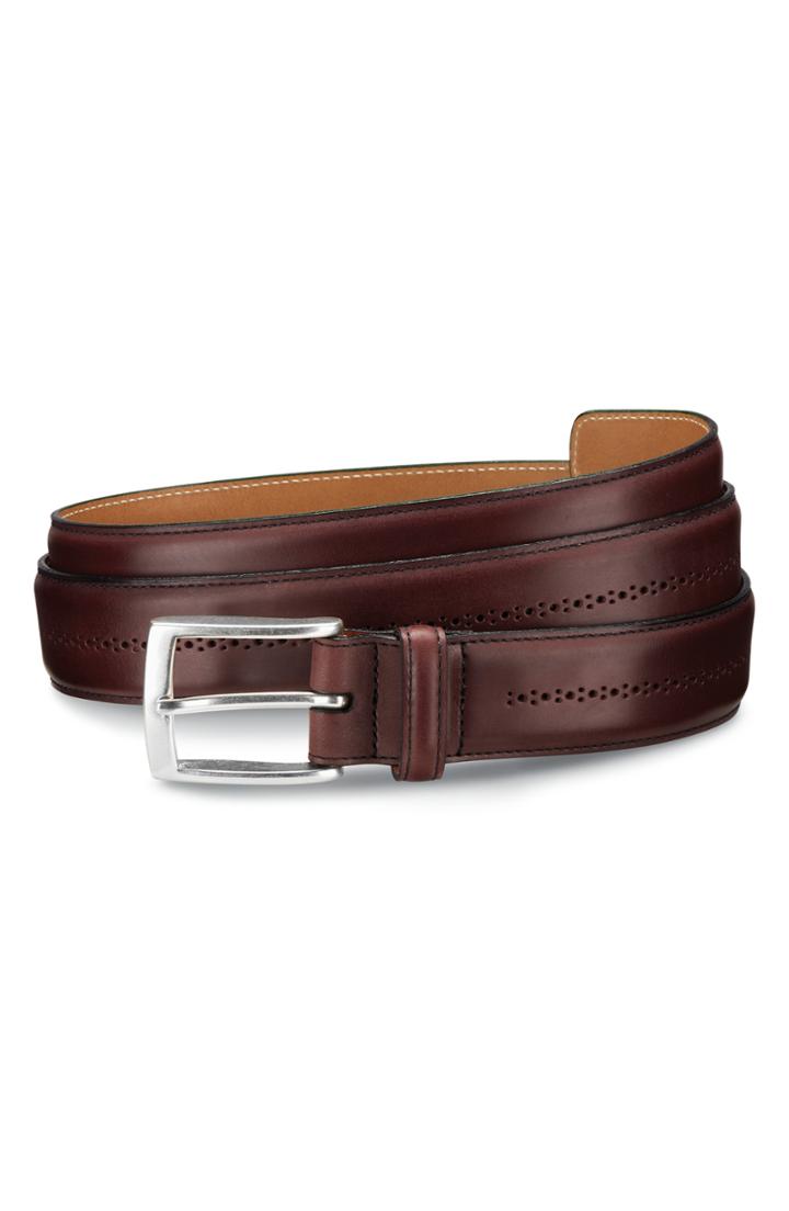 Men's Allen Edmonds Mackey Ave Leather Belt - Oxblood