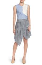 Women's Catherine Catherine Malandrino Pattern Mix Asymmetrical Stripe Dress - Blue