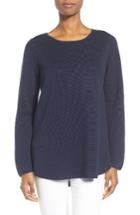 Women's Eileen Fisher Silk & Organic Cotton Pullover - Blue