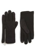 Women's Nordstrom Zip Boucle Touchscreen Gloves - Black