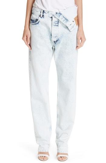 Women's Y/project Asymmetrical Waist Jeans - Blue