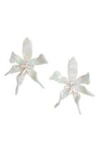 Women's Lele Sadoughi Oversized Water Lily Crystal Earrings