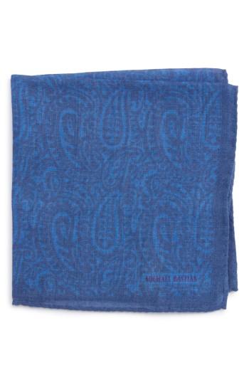 Men's Michael Bastian Paisley Pocket Square, Size - Blue