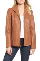 Women's Cole Haan Signature Leather Jacket - Beige