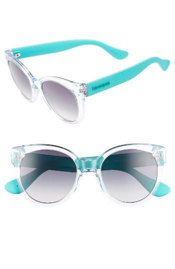 Women's Havaianas 52mm Cat-eye Sunglasses - Crystal Turquoise