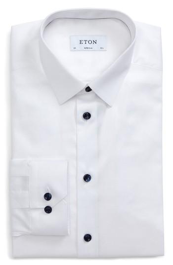 Men's Eton Super Slim Fit Signature Twill Dress Shirt - White