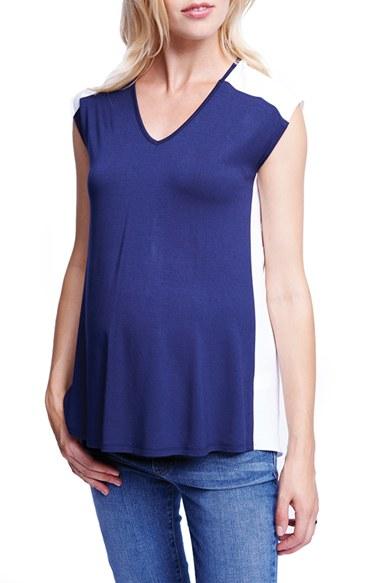 Women's Maternal America Colorblock Maternity Tee