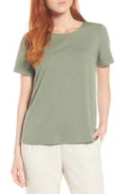 Petite Women's Eileen Fisher Crewneck Tee, Size P - Grey