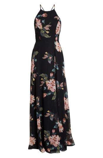 Women's Jenny Yoo Collection Kayla Ohana Print Gown - Black