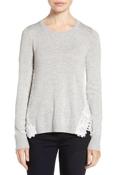 Women's Chelsea28 Lace Back Sweater, Size - Grey