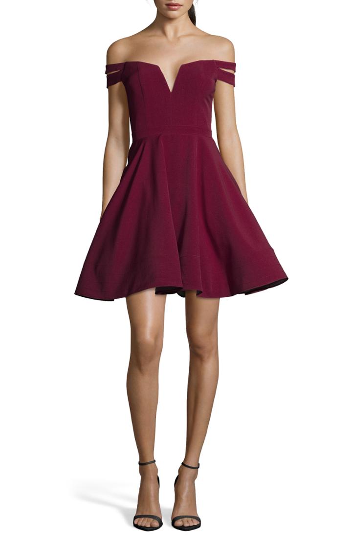 Women's Xscape Double Strap Off The Shoulder Party Dress