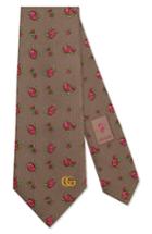 Men's Gucci Rosebuds Logo Silk Jacquard Tie, Size - Beige