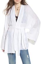 Women's Free People Tie Wrap Kimono /small - Ivory