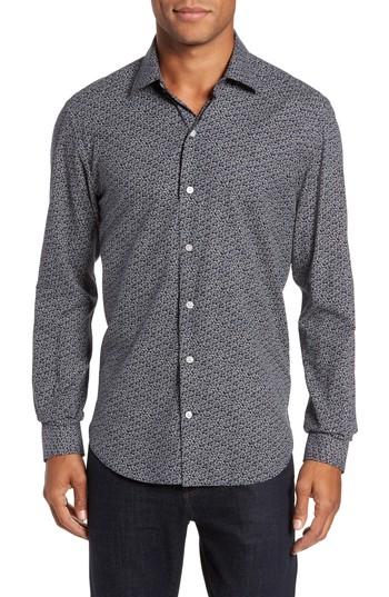 Men's Culturata Butterfly Print Sport Shirt, Size - Blue