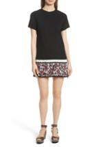 Women's Red Valentino Pleated Hem T-shirt Dress - Black