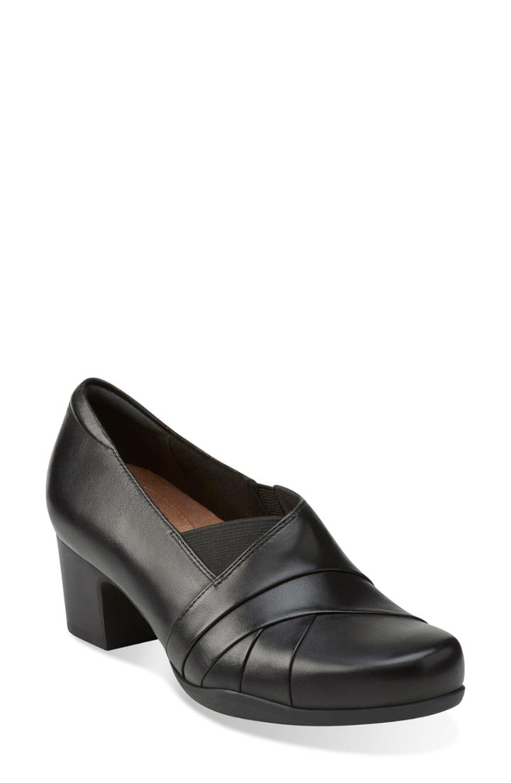 Women's Clarks 'rosalyn Adele' Block Heel Pump .5 W - Black