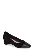 Women's Taryn Rose Babe Cap Toe Pump .5 M - Black