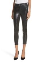 Women's L'agence Margot Metallic Coated Crop Skinny Jeans - Black