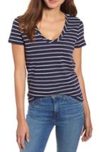 Petite Women's Caslon Rounded V-neck Tee, Size P - None