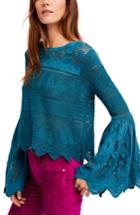 Women's Free People Once Upon A Time Lace Top - Blue/green