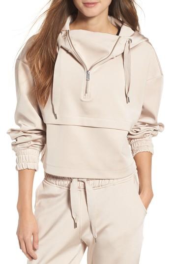 Women's Ivy Park Satin Crop Hoodie, Size - Pink