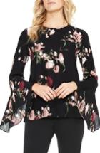 Petite Women's Vince Camuto Windswept Bouquet Bell Sleeve Blouse, Size P - Pink