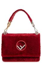 Fendi Kan I Logo Velvet Shoulder Bag -