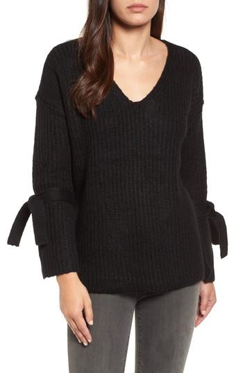 Women's Rdi Tie Sleeve Sweater - Black