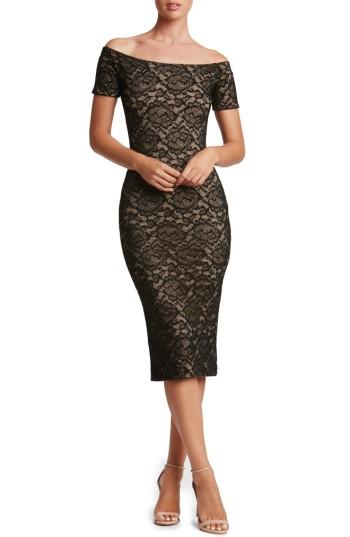 Women's Dress The Population Jemma Midi Dress - Black