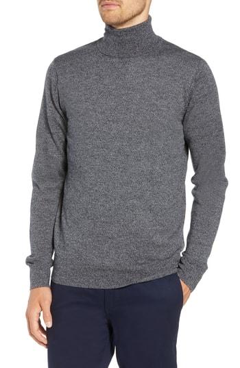 Men's Bonobos Slim Fit Turtleneck Merino Wool Sweater, Size - Grey