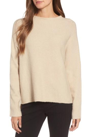 Women's Eileen Fisher Funnel Neck Top, Size - Beige