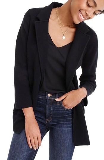 Women's J.crew New Lightweight Sweater Blazer, Size - Black