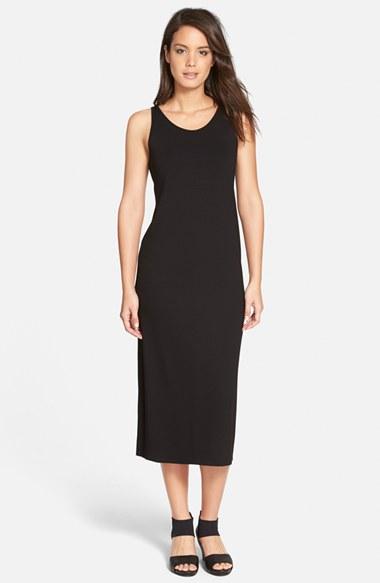 Women's Eileen Fisher Scoop Neck Jersey Midi Dress