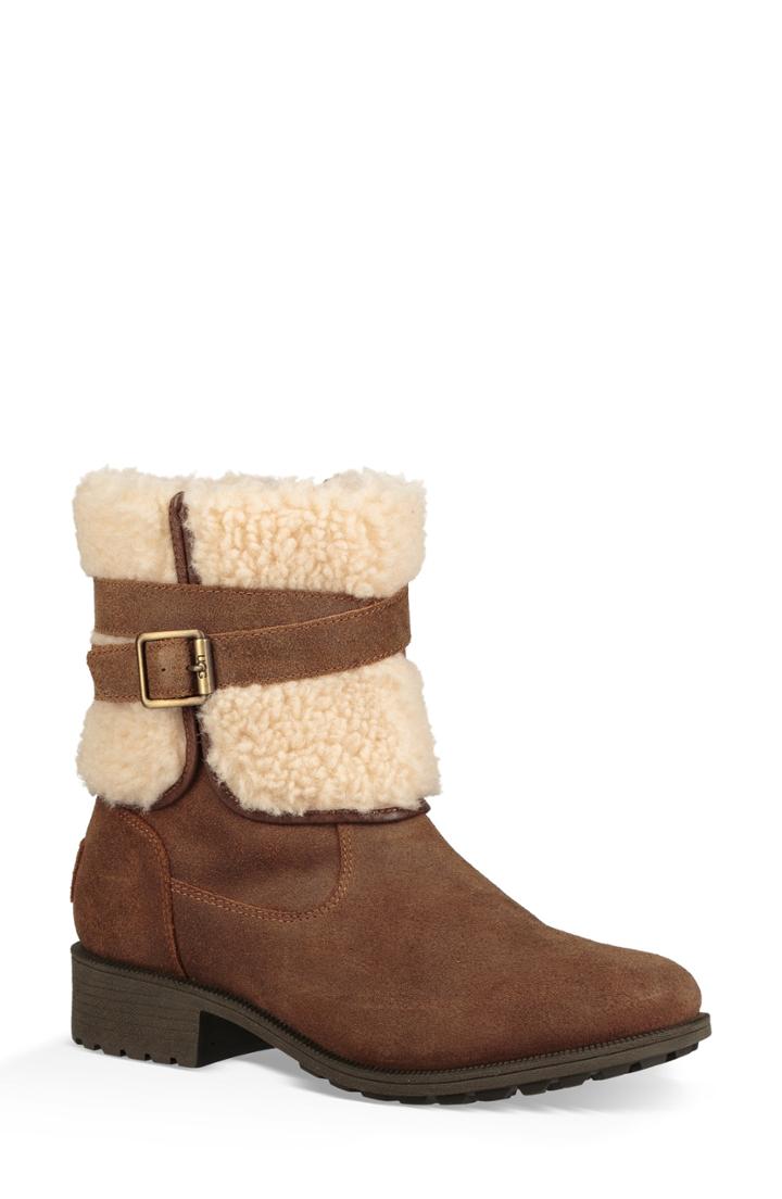 Women's Ugg Blayre Iii Faux Shearling Cuff Bootie .5 M - Brown