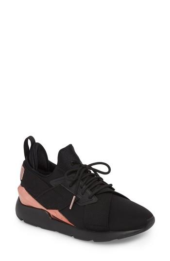 Women's Puma Muse Metal Detail Sneaker .5 M - Black
