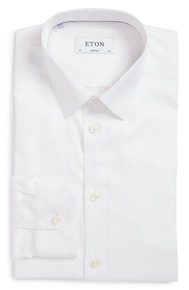 Men's Eton Super Slim Fit Twill Dress Shirt