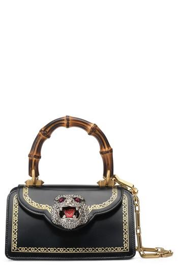 Gucci Mini Thiara Top Handle Leather Satchel - Black