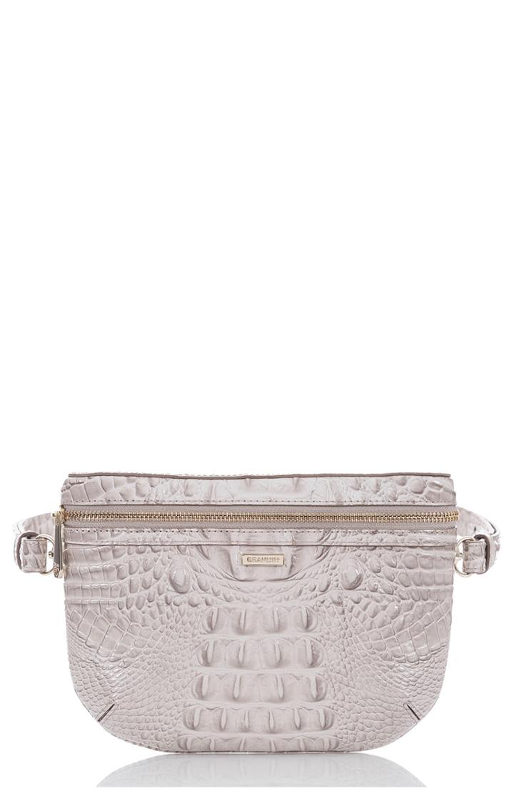 Brahmin Croc Embossed Leather Belt Bag - Ivory