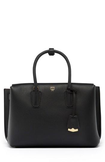Mcm Medium Milla Leather Tote - Black