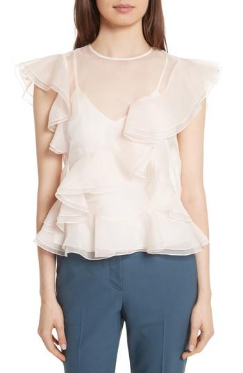 Women's Rebecca Taylor Organza Ruffle Blouse