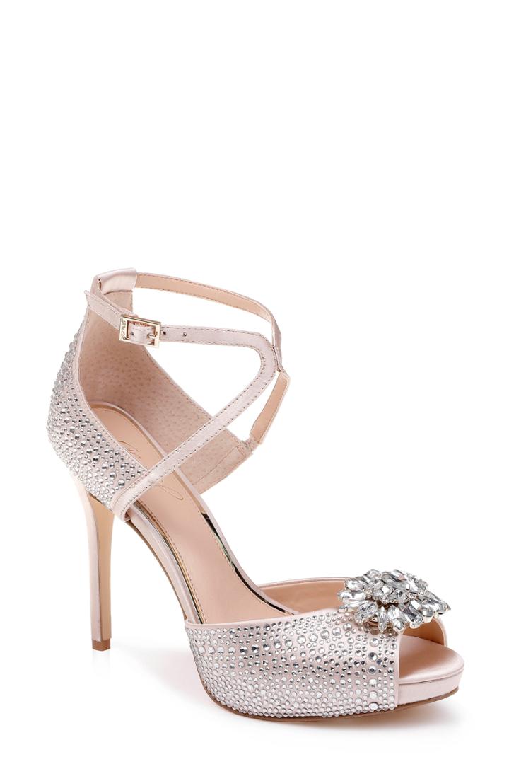 Women's Jewel Badgley Mischka Zaina Platform Sandal .5 M - Red