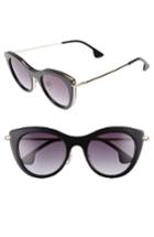 Women's Alice + Olivia Gansevoort 48mm Special Fit Cat Eye Sunglasses - Black