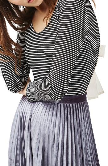 Women's Topshop Stripe Tie Back Bodysuit