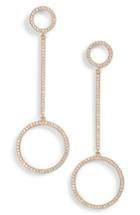 Women's Nordstrom Pave Double Circle Linear Earrings