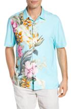 Men's Tommy Bahama Garden Of Hope And Courage Silk Camp Shirt - Blue