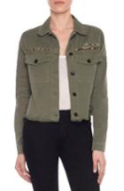Women's Joe's Frayed Crop Denim Flight Jacket - Green
